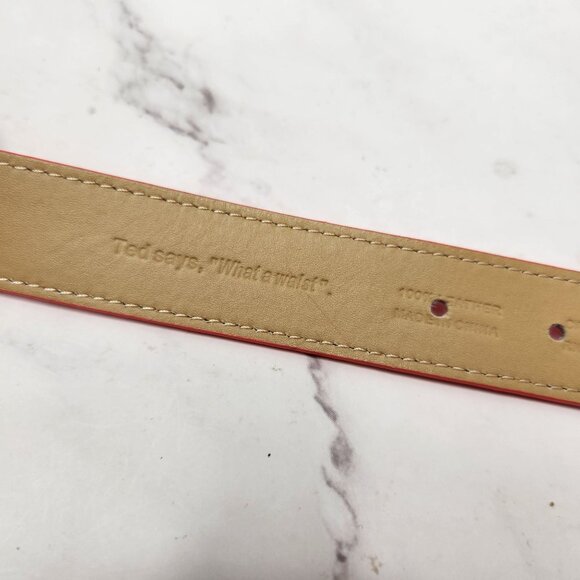 Ted Baker Bright Pink Waist Belt Geniune Leather Gold Colored Hardwear XS - Picture 7 of 10